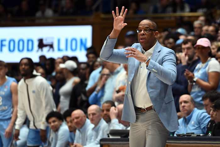 UNC basketball head coach Hubert Davis
